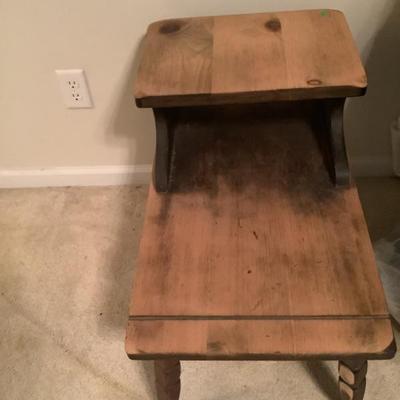 $49-2 tier table 22"H to top 14"H to bottom tier 28"x 17"