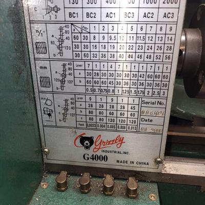 Grizzly G4000 lathe