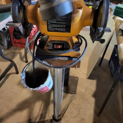 Mounted bench grinder
