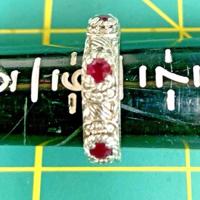 hei8112-Judith Ripka 925 Sterling Silver Ruby & CZ  Cable Ring		https://www.ebay.com/itm/126658612342
