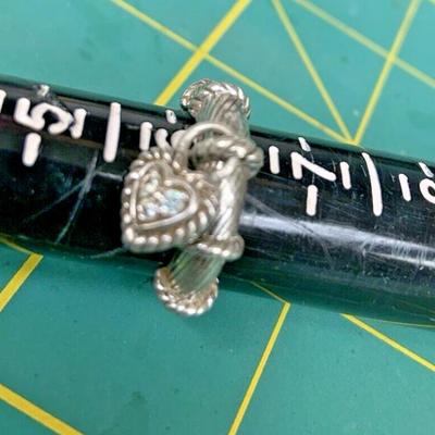 hei8114-Judith Ripka Vintage 925 Sterling Silver Heart Charm Ring		https://www.ebay.com/itm/356013327397
