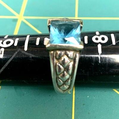 hei8108- Blue Topaz Ring 925 Sterling Silver 585 14KT Gold w/ Gold Accents		https://www.ebay.com/itm/356013273170
