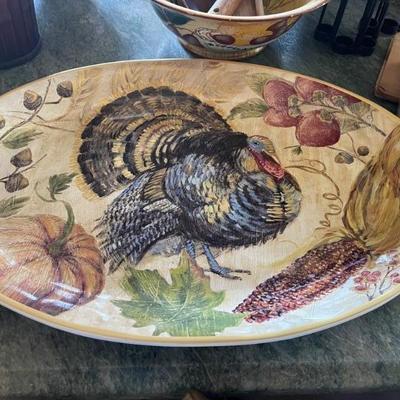 Massive pottery barn turkey platter BEAUTIFUL 