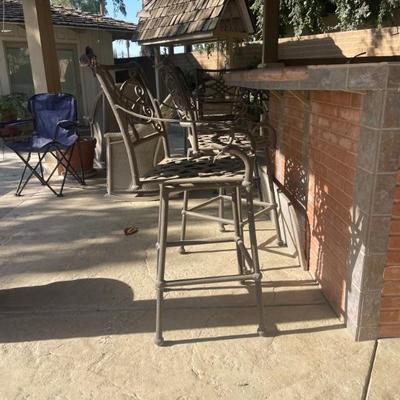 Outside metal bar chairs