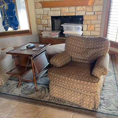 Guest house overstuffed chairs, and Thomasville table