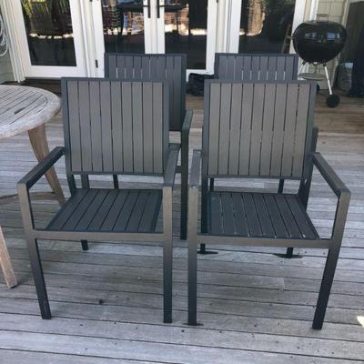 4 Crate and Barrel Alfresco Outdoor Arm Chairs