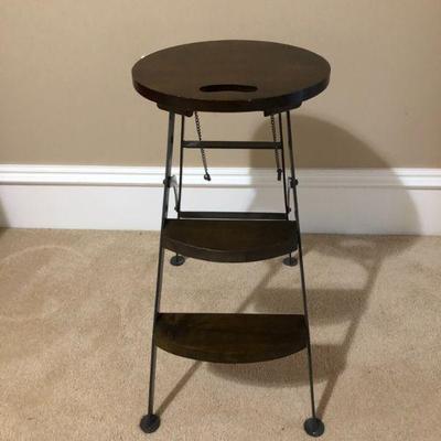 Decorative Folding Step Stool - Made In Indonesia. H 26in | Diameter 13.1/4in