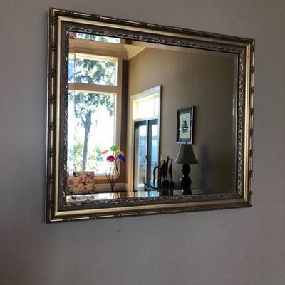Framed Beveled Mirror (Living Room)  H 24in | L 28in | D 1.3/4in