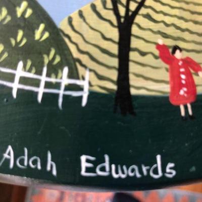Stool signed Adah Edwards.