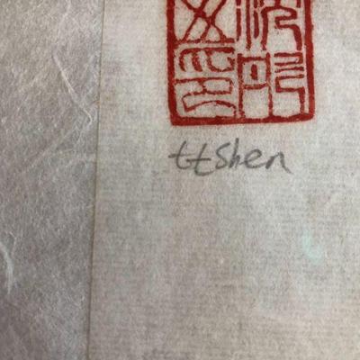 Longevity Calligraphy Stamped and Signed. 
