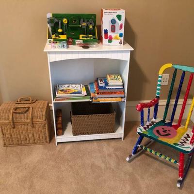 Childs Rocking Chair, Toys, Books