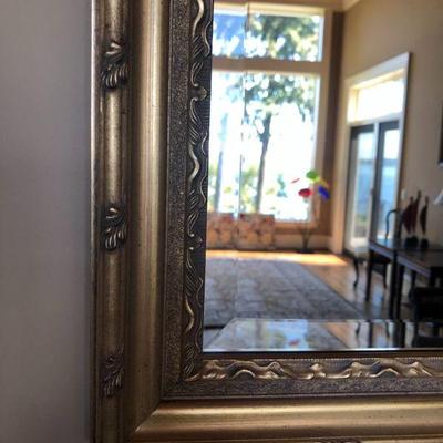 Showing detail of Framed Beveled Mirror (Living Room)