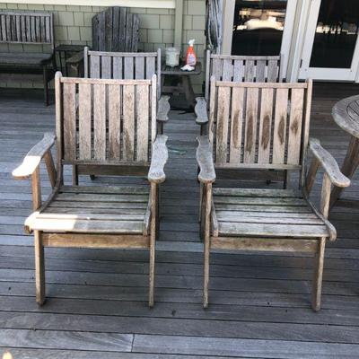 4 Teak Arm Chairs