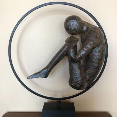 Metal Moon Dance Sculpture.  Diameter 23 in | H 28.1:4in