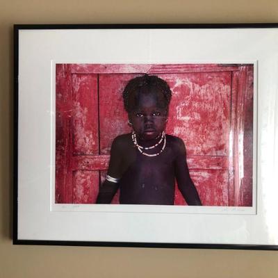 Photo of a Beautiful African Child. Photo Titled "Red" and Signed