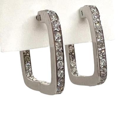 #65 • 14K JCR Diamond Inside-Out Hoop Earrings
