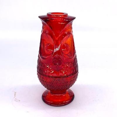 1960's Viking glass owl fairy lamp