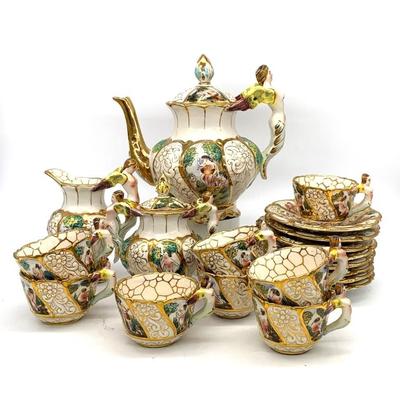 Vtg. quality Capodimonte tea set for 8