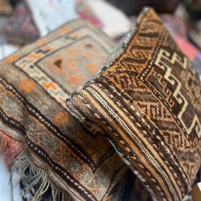 Pillows made from an Antique Camel bag