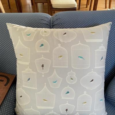 Bird and Cage Pattern Pillow 
