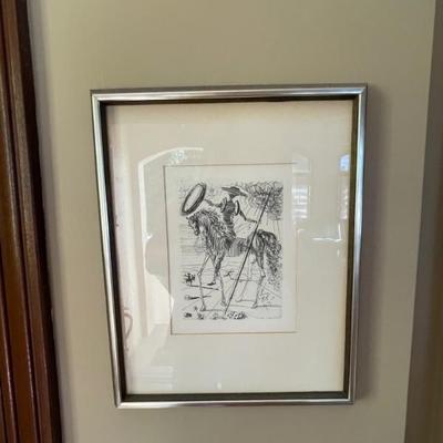 SALVADOR DALI Original Vintage Etching DON QUIXOTE 