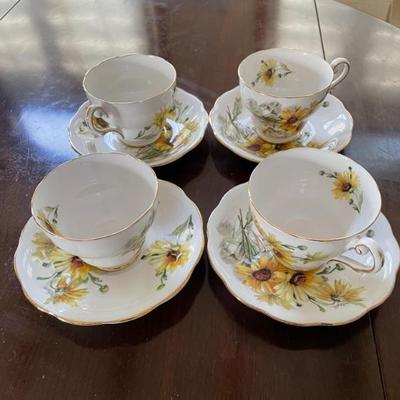 Set of 4 Coffee and Saucer cups 