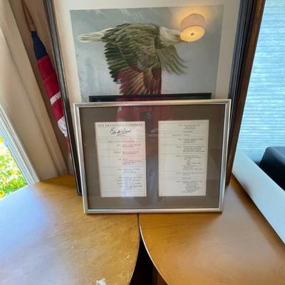 Vintage framed Menu 