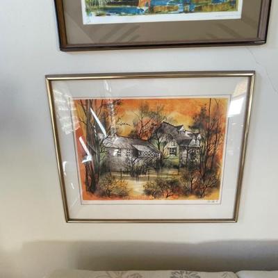 Kostio Lithograph of Mill with Water