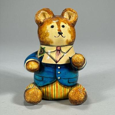 De Bethel English Bear | Made by Joan and David De Bethel in Rye, Sussex England, 1968, signed and dated on the bottom. - w. 4 x h. 6 in

