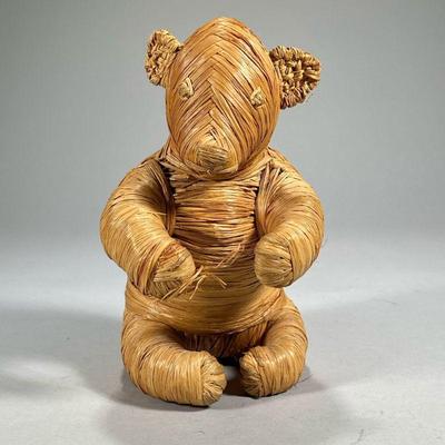 Gumps Rattan Bear | Woven bear with Gumps / Made in Germany label on bottom. - l. 5.25 x h. 9 in

