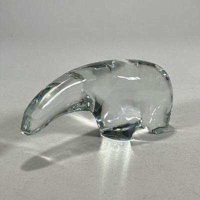 Baccarat Crystal Glass Bear | Polar bear, marked on the bottom. - l. 5.75 x h. 2.5 in


