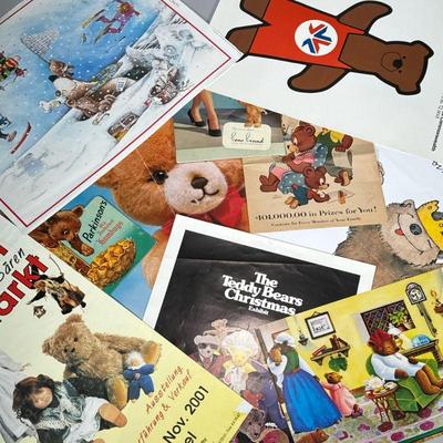 (8pc) Misc Bear Posters | Including an issue of The American Weekly (Sept. 1959), and posters for the Teddy Bears Christmas Exhibit,...
