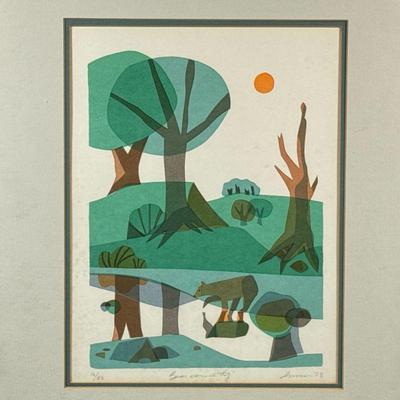 "BEAR COUNTRY" PRINT | Bear Country. Color print on paper. 12 x 9 in. sight. Titled, numbered "16/90" and signed...