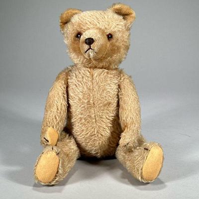 PROBABLY STEIFF STUFFED TEDDY BEAR | Blonde teddy bear with long articulating, arms and articulating legs no apparent tag or mark. - l....
