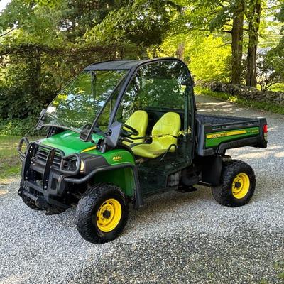 DIESEL JOHN DEERE GATOR 855D 4X4 SIDE-BY-SIDE WITH DUMP BED | 855D John Deere side-by-side with enclosed cab with glass doors, power...
