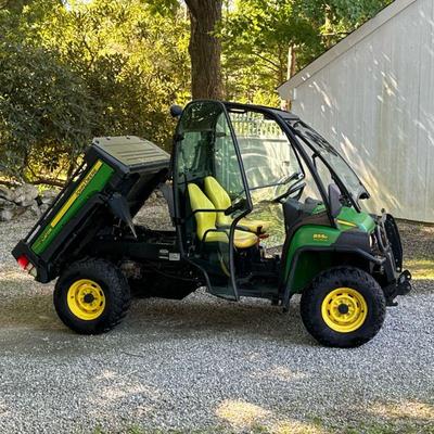DIESEL JOHN DEERE GATOR 855D 4X4 SIDE-BY-SIDE WITH DUMP BED | 855D John Deere side-by-side with enclosed cab with glass doors, power...