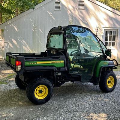 DIESEL JOHN DEERE GATOR 855D 4X4 SIDE-BY-SIDE WITH DUMP BED | 855D John Deere side-by-side with enclosed cab with glass doors, power...
