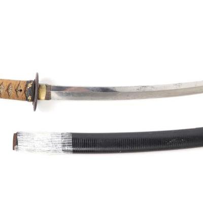 Japanese Wakizashi Sword w/ Scabbard, Koto Period 900CE - 1596CE