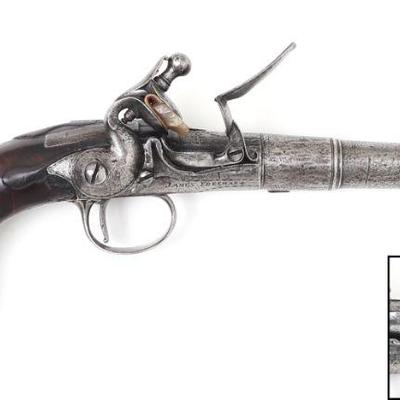 Queen-Anne Flintlock Pistol, by James Freeman 1725-1730