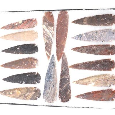 Group of 16 Native American Spearheads
