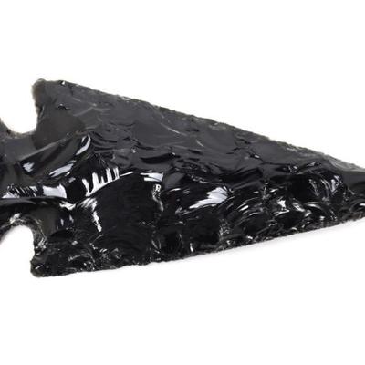 Large Natural Stone Obsidian Arrowhead