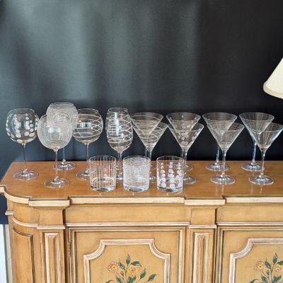 Lot #46 - Glassware Collection Lot - Assorted Mikasa Stemware, Tumblers & Martini Glasses