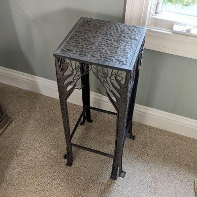 Lot #9 - Metal Plant Stand with Elephant Platter