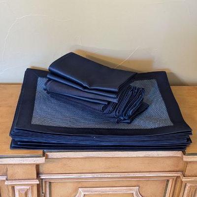 Lot #54 - Navy Blue Placemats & Napkins Set