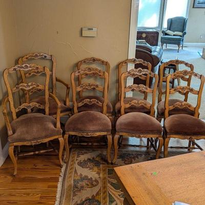 Lot #44 - Set of 8 Vintage Carved Wood Chairs