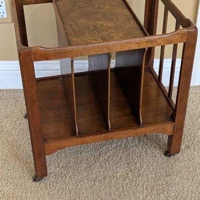 Lot #168 - Vintage Baker Furniture Burl Wood Canterbury Magazine Rack
