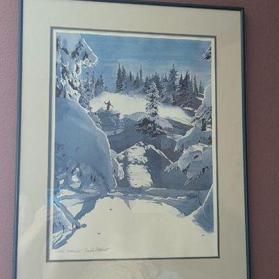 Lot #127 - Signed Linda Roberts Lithograph "Snow Shadows"