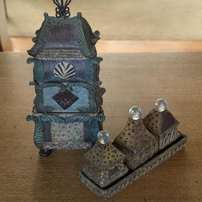 Lot #64 - Bombay Company Vintage Boxes and Trinket Holder