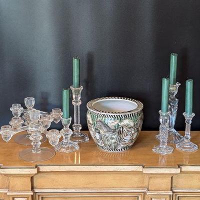 Lot #53 - Decorative Candle Holders & Unique Planter Lot