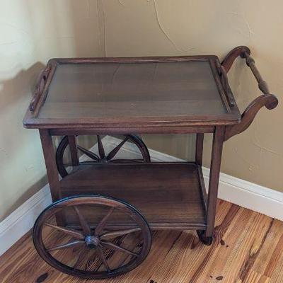 Lot #36 - Vintage Wooden Tea Cart